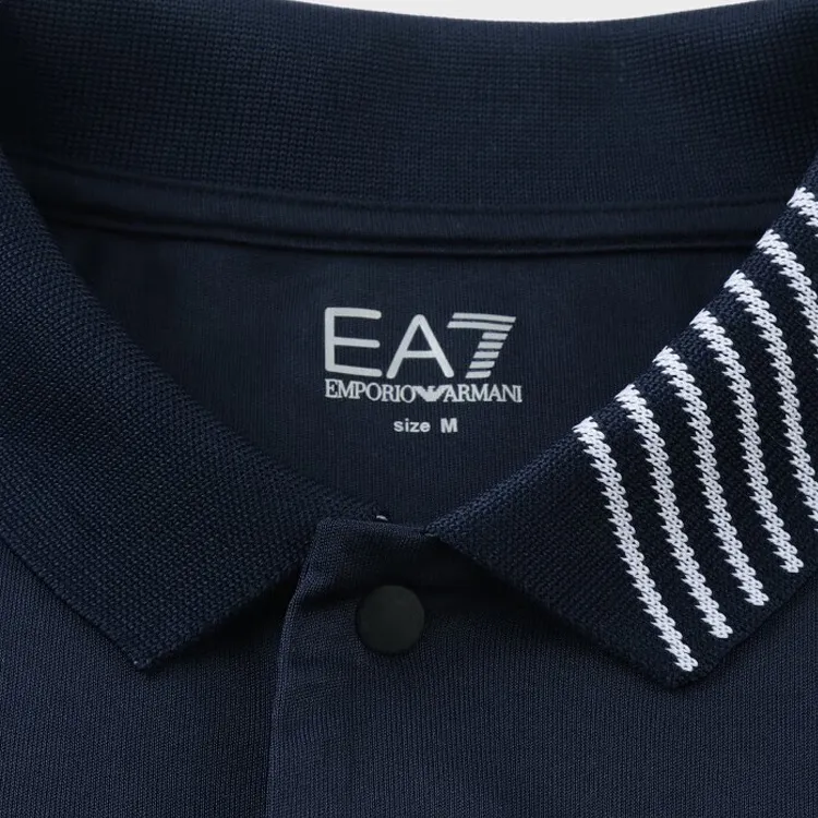 EMPORIO ARMANI EA7 SS24 Polo Shirt Men's Navy Blue-6