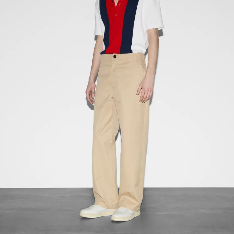 GUCCI Lido Casual Pants Men's Beige-2
