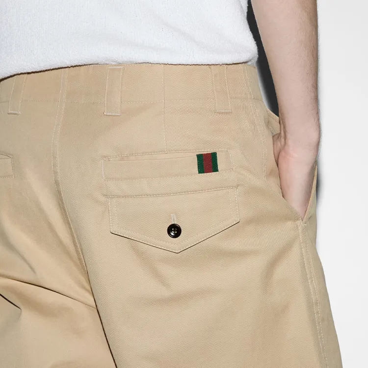 GUCCI Lido Casual Pants Men's Beige-4