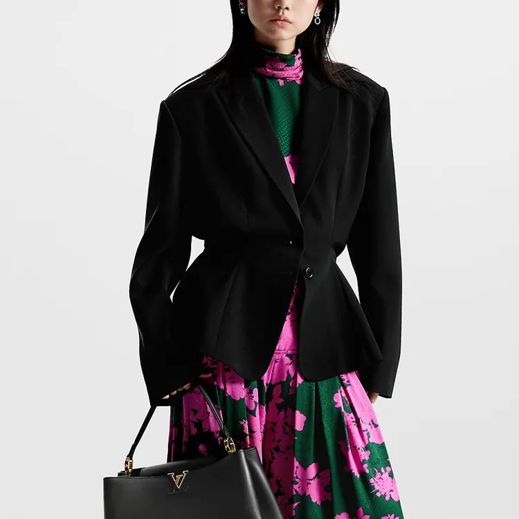 LOUIS VUITTON Wool Crepe Drawstring Blazer-4