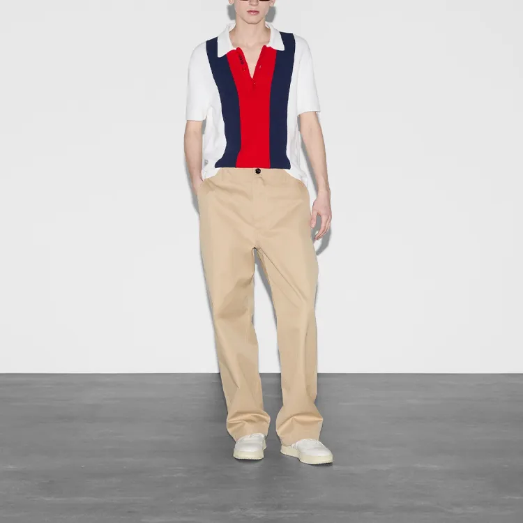 GUCCI Lido Casual Pants Men's Beige-1
