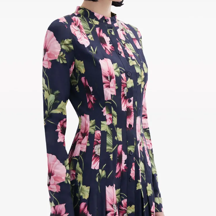 Oscar De La Renta Poppy-print Poplin Midi Dress-4