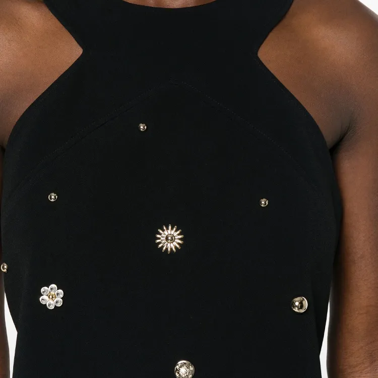 ELIE SAAB Stud-embellished Crepe Mini Dress-4