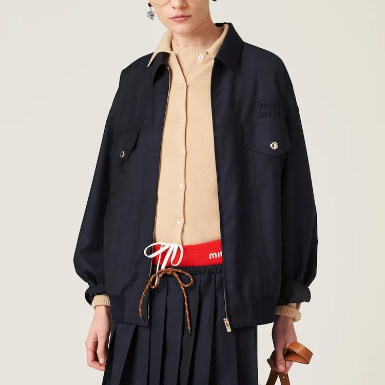 MIU MIU Batavia Wool Bomber Jacket-3