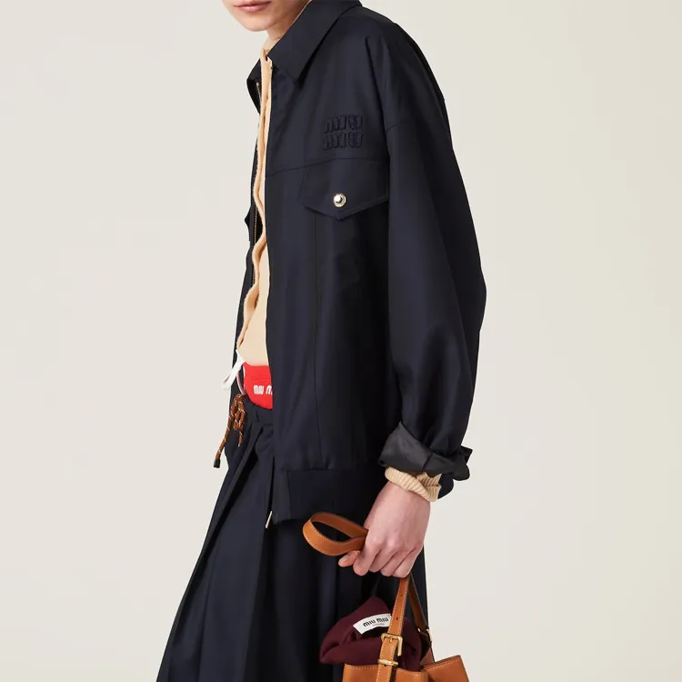 MIU MIU Batavia Wool Bomber Jacket-4
