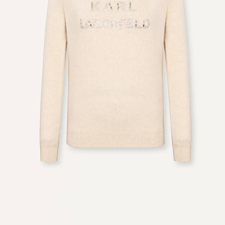 KARL LAGERFELD SS24 Cashmere Sweater Women's Beige-3