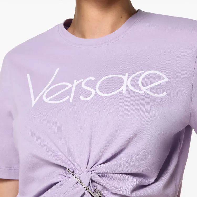 VERSACE Safety Pin Cropped T shirt-4