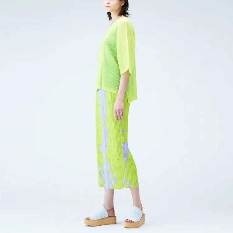 PLEATS PLEASE ISSEY MIYAKE T Shirt Women's Yellow Green-5