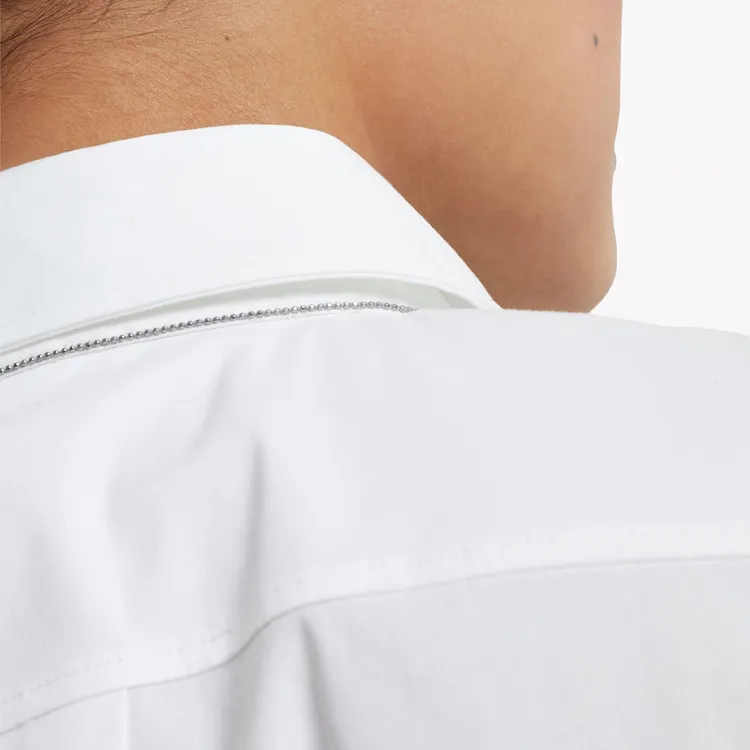 Brunello Cucinelli Embellished Stretch Poplin Shirt-4