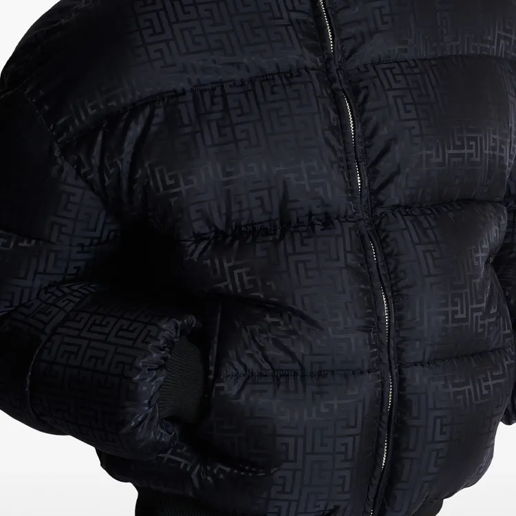 BALMAIN Pb Monogram Hooded Down Jacket-4