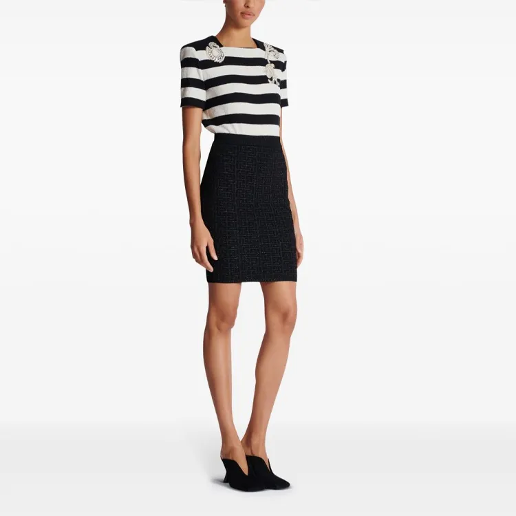 BALMAIN PB intarsia Knitted Mini Skirt-3