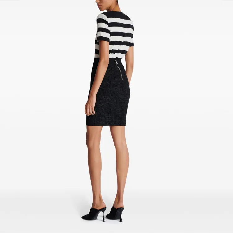 BALMAIN PB intarsia Knitted Mini Skirt-2