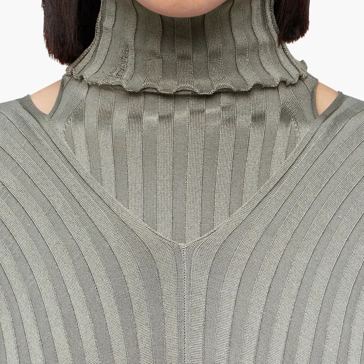 Ferragamo Layered Ribbed knit Dress-2