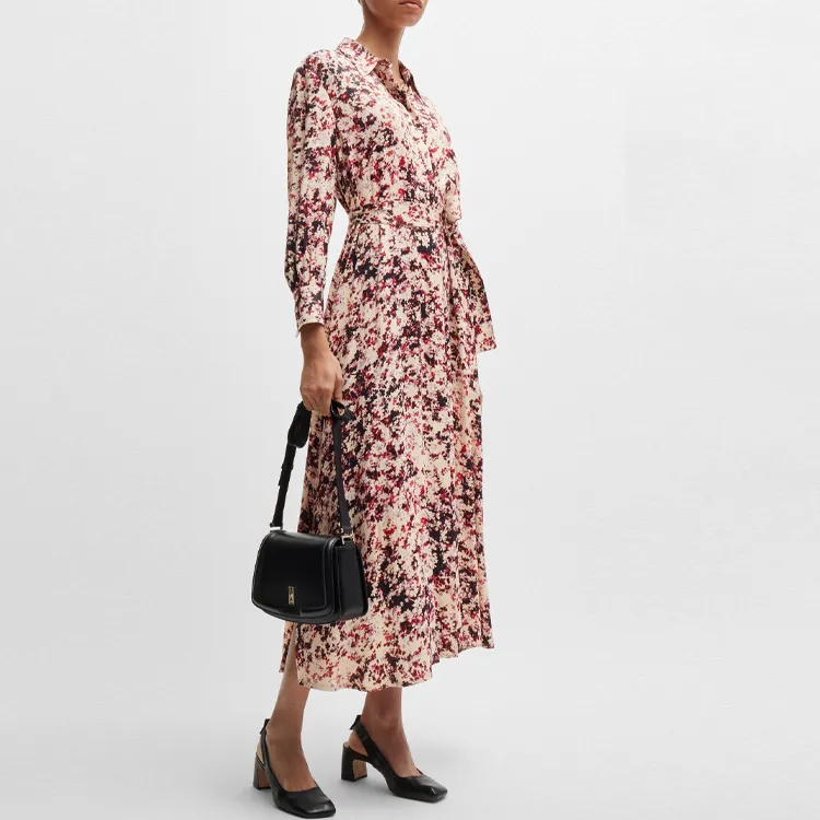 HUGO BOSS Floral print Satin Shirt Dress-1