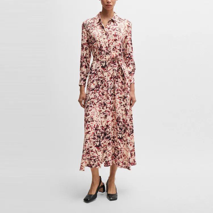 HUGO BOSS Floral print Satin Shirt Dress-2
