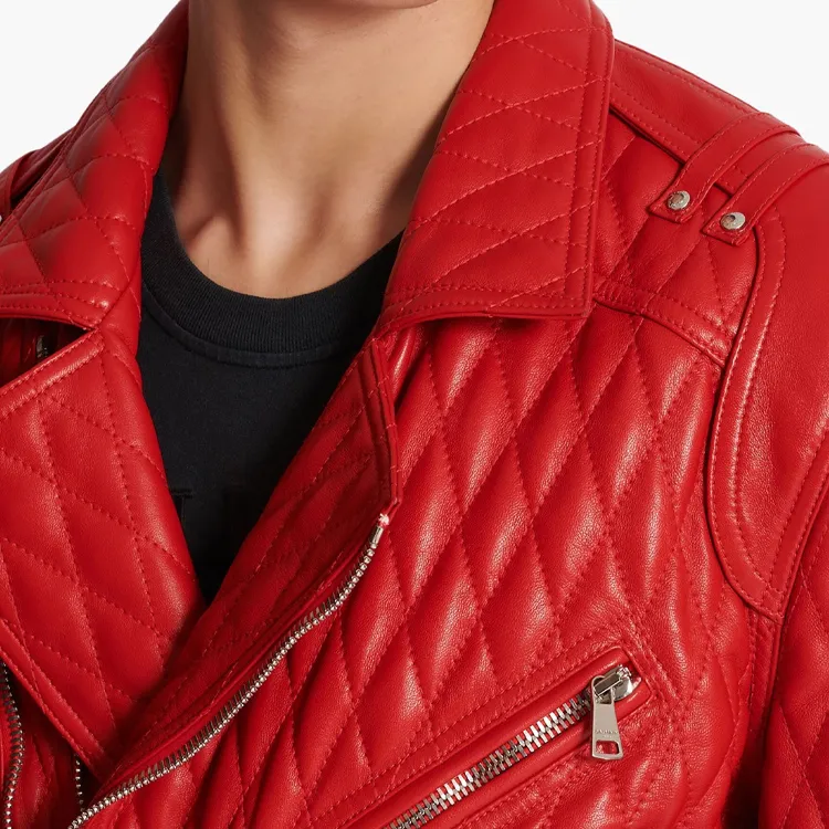 BALMAIN Quilted Leather Biker Jacket-5