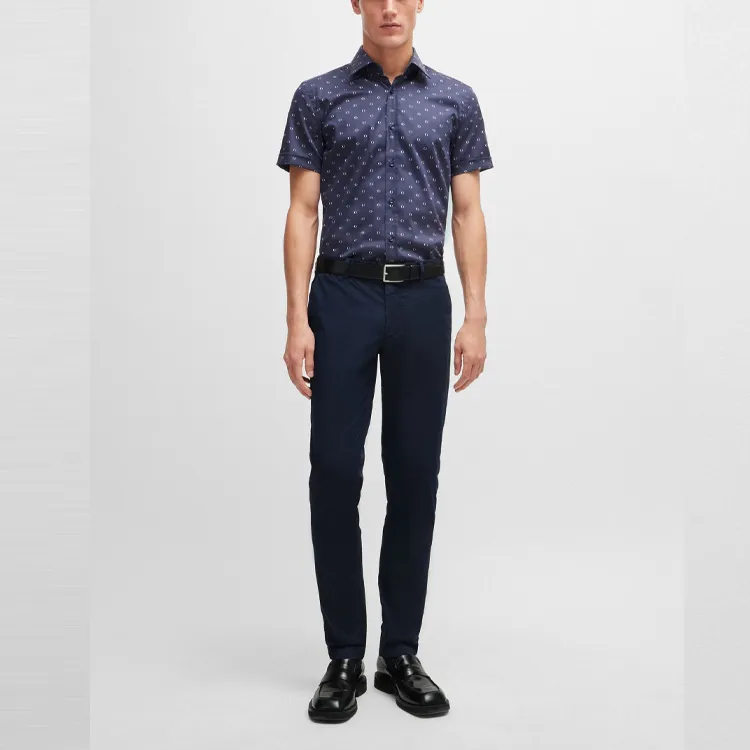 HUGO BOSS FW24 Casual Pants Men's Dark Blue-1