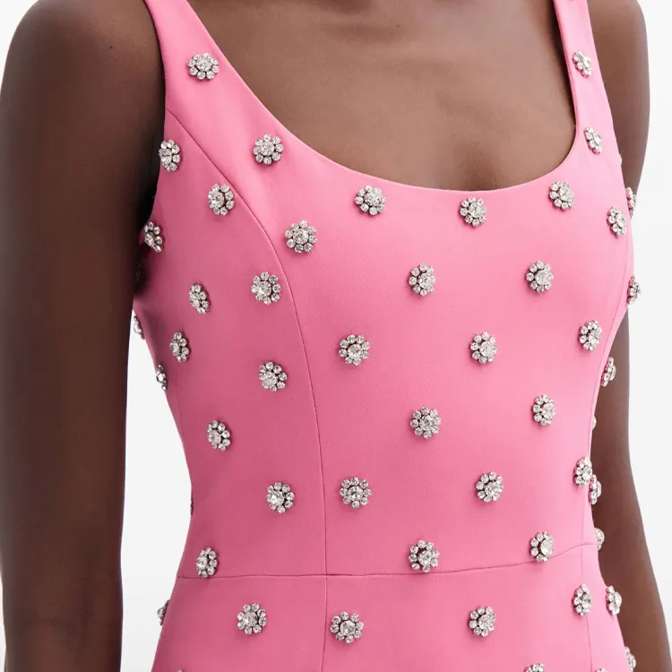 Oscar De La Renta Crystal-embellished Sleeveless Midi Dress-4