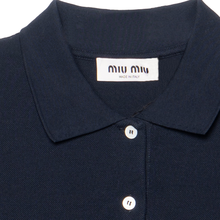 MIUMIUポロ MIU MIU Logo-embroidered Polo Shirt - POIZON