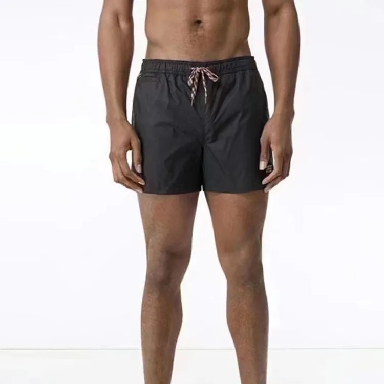 Burberry Men SS23 Solid Color Drawstring Tie Casual Shorts Black-6