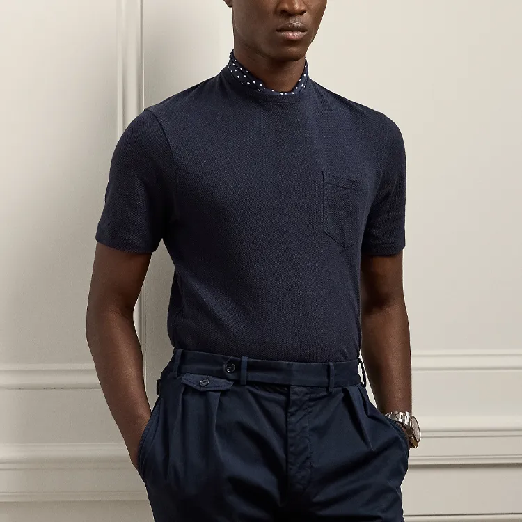 Ralph Lauren Purple Label Linen cotton Piqué T shirt-1