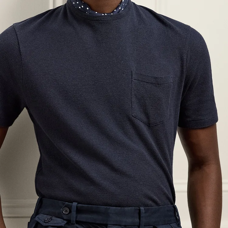 Ralph Lauren Purple Label Linen cotton Piqué T shirt-4