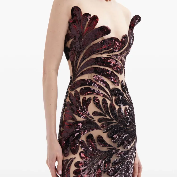 Oscar De La Renta Fern Sequin-embellished Midi Dress-4