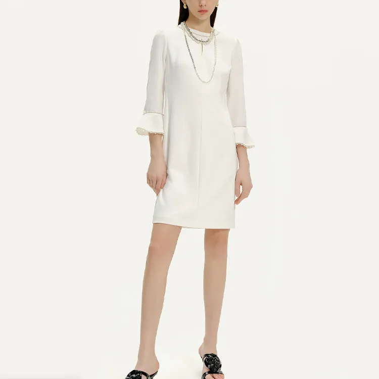 KARL LAGERFELD SS24 Long-Sleeved Dresses Women's White-3