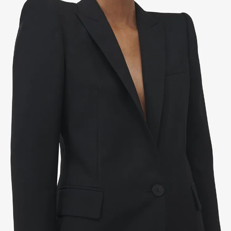 Alexander McQueen Stacked Shoulder Single Breasted Jacket-5