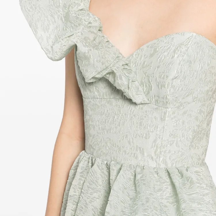 Marchesa Notte Cloqué Draped Gown-4