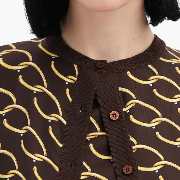 Oscar De La Renta Oscar Chain-link Inset Cardigan-5