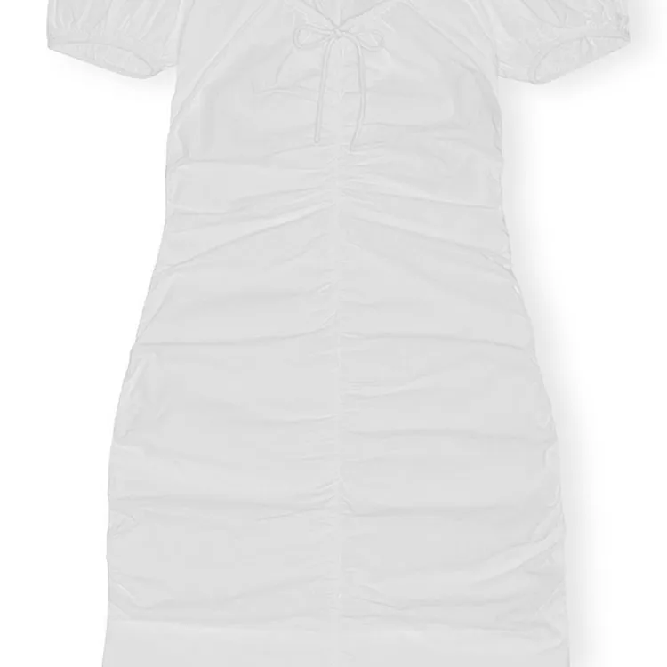 GANNI Short Sleeved Dresses Women's Bright White-5