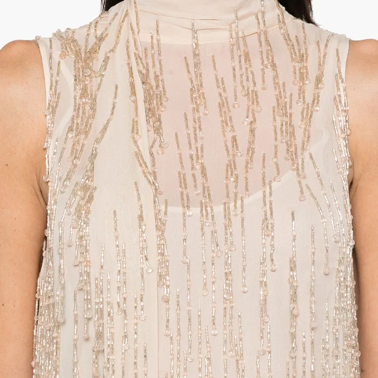 Blumarine Bead embellished Georgette Mini Dress-4