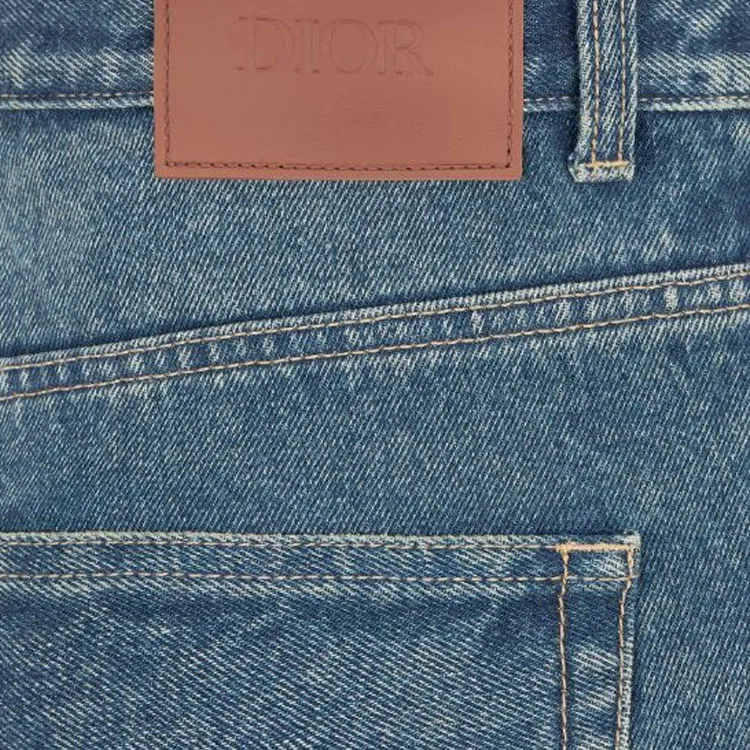 DIOR Logo Patch Straight Leg Jeans-6