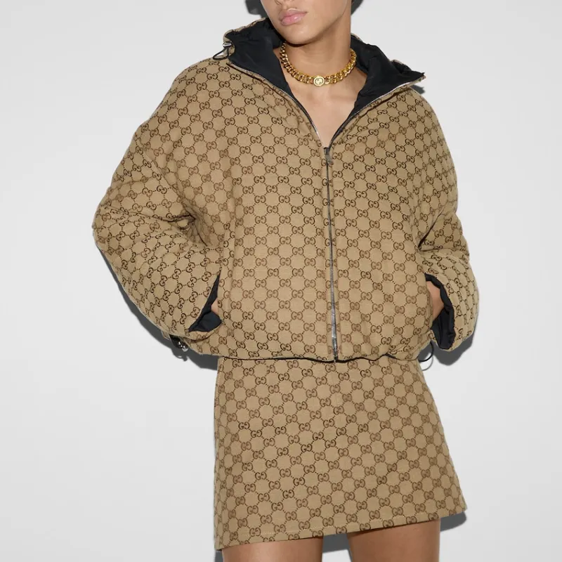 GUCCI Reversible Zip Up Bomber Jacket-4