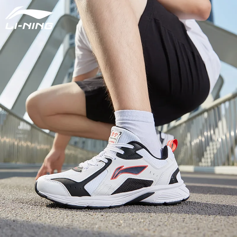 LINING Running Shoes Men Low Top Black/White/Red-6