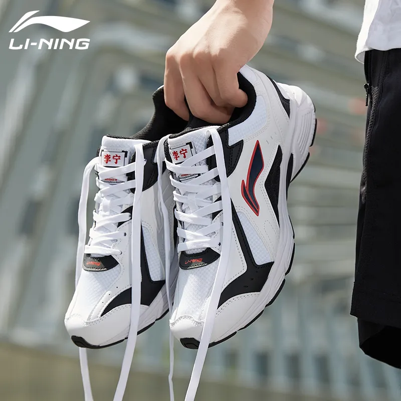 LINING Running Shoes Men Low Top Black/White/Red-4