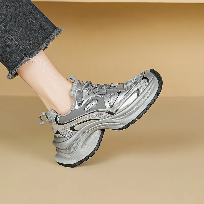 D:FUSE SCANDINAVIA Cushioned Slip-Resistant Abrasion-Resistant Low-Top Chunky Sneakers Women's-12