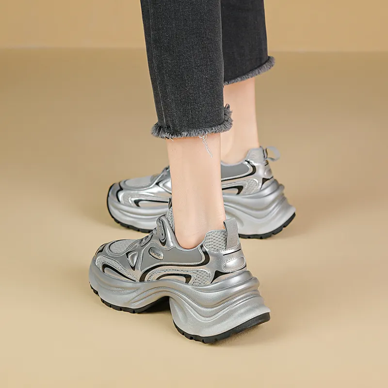 D:FUSE SCANDINAVIA Cushioned Slip-Resistant Abrasion-Resistant Low-Top Chunky Sneakers Women's-13