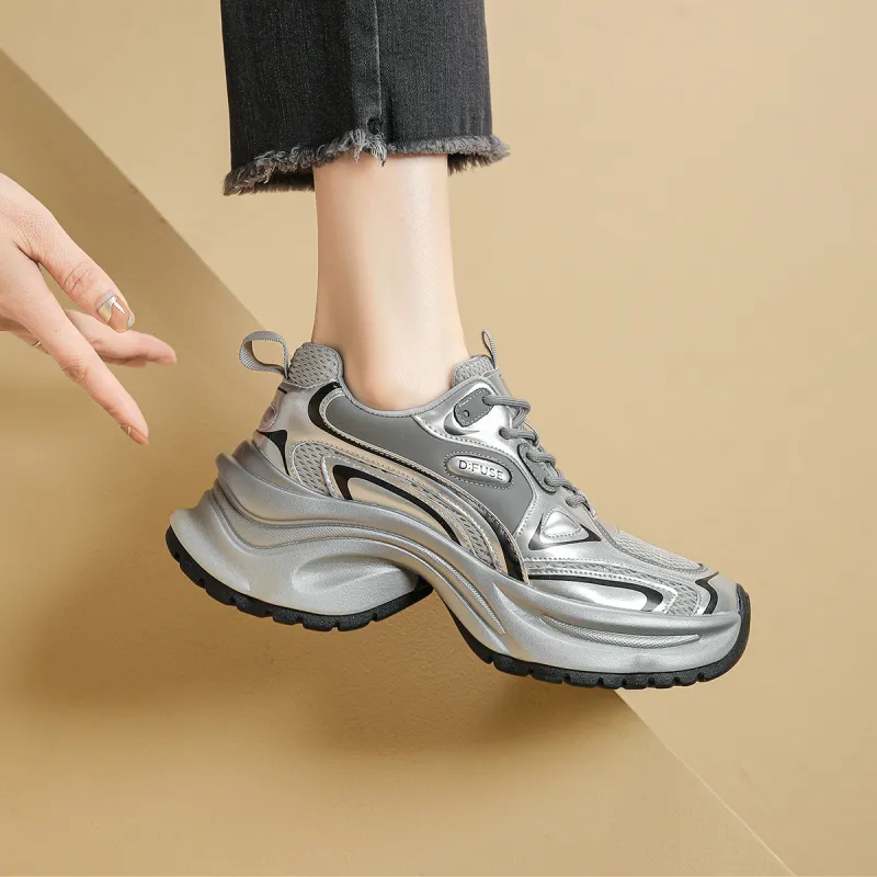 D:FUSE SCANDINAVIA Cushioned Slip-Resistant Abrasion-Resistant Low-Top Chunky Sneakers Women's-14