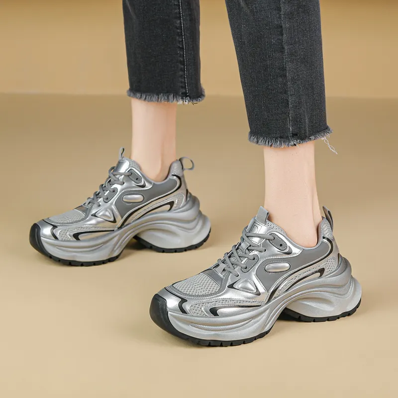 D:FUSE SCANDINAVIA Cushioned Slip-Resistant Abrasion-Resistant Low-Top Chunky Sneakers Women's-11