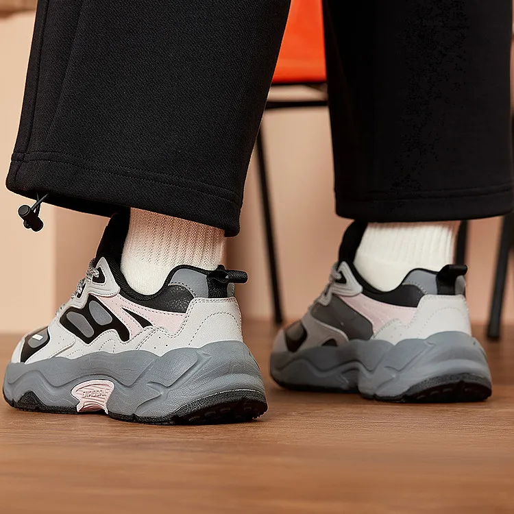 QIAODAN Anti Slip And Wear Resistant Breathable Low Top Casual Shoes Women's Gray-3