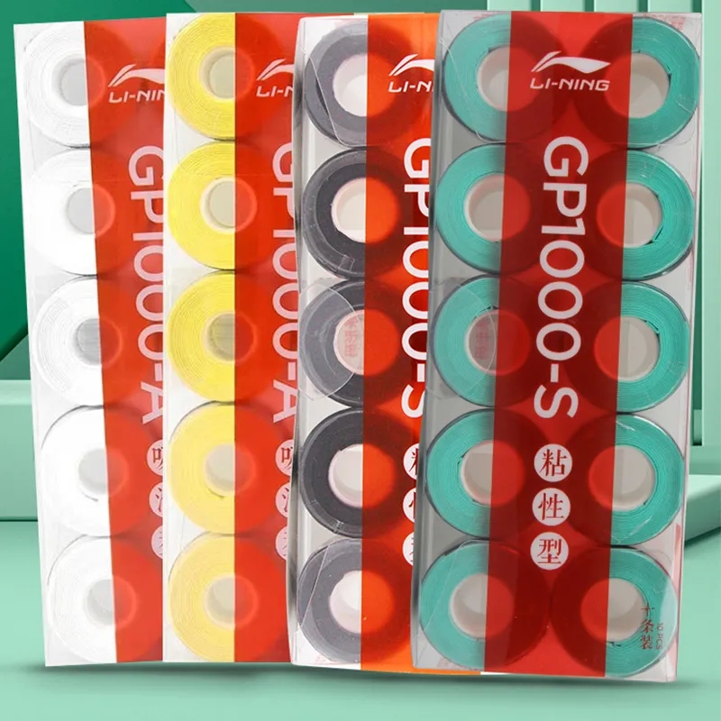 LiNing Badminton Grip Tape Black Polyurethane Thin GP201 6 Pack-1