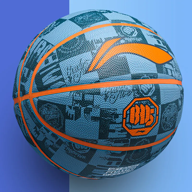 LiNing Rubber Basketball Blue Size 5 Size 7 Training Unisex-1
