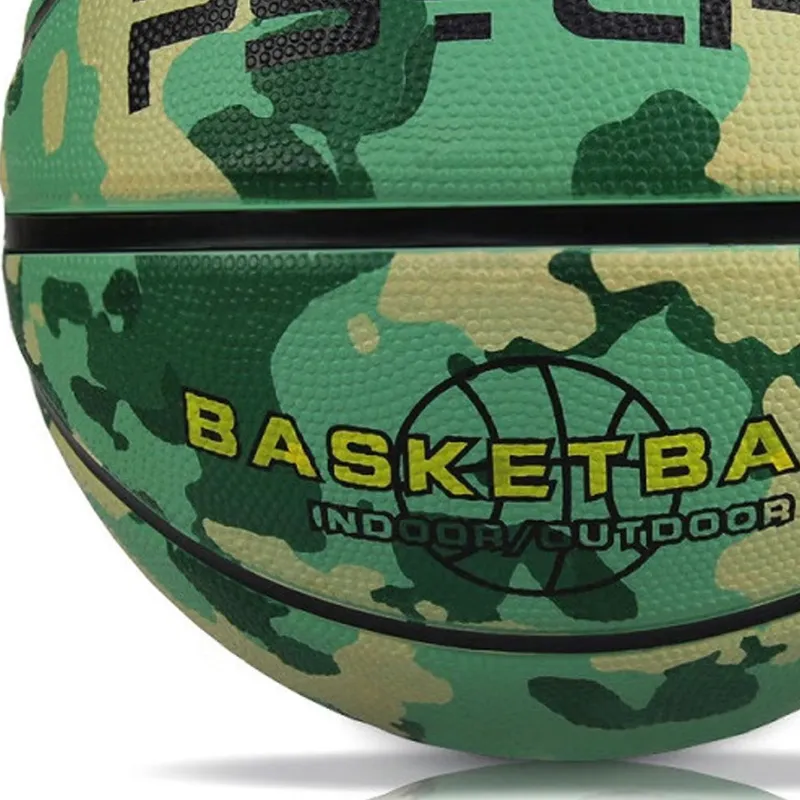 PSYCHE Rubber Basketball Green Camouflage Size 3 Training Kids'-2