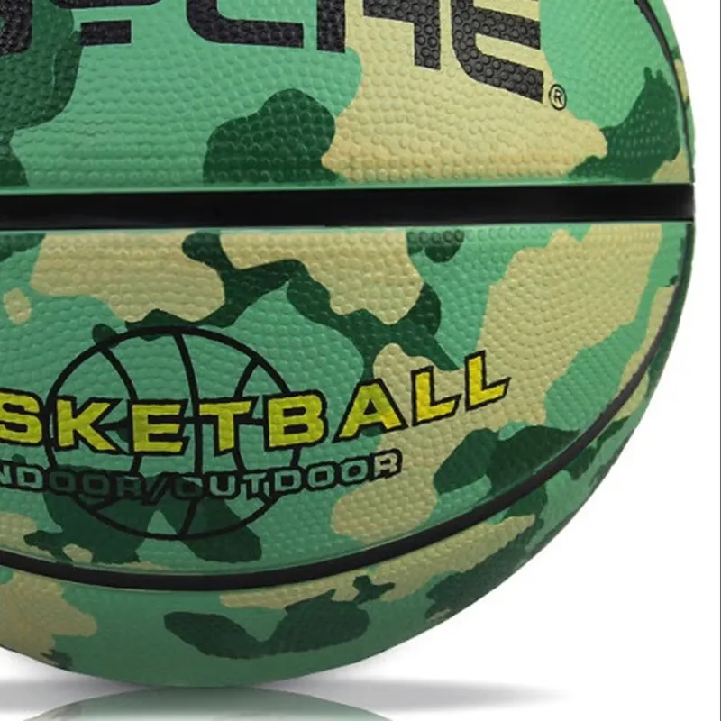 PSYCHE Rubber Basketball Green Camouflage Size 3 Training Kids'-4