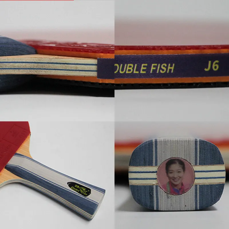 DOUBLEFISH Ping Pong Paddles Unisex Basswood Sponge Red-4
