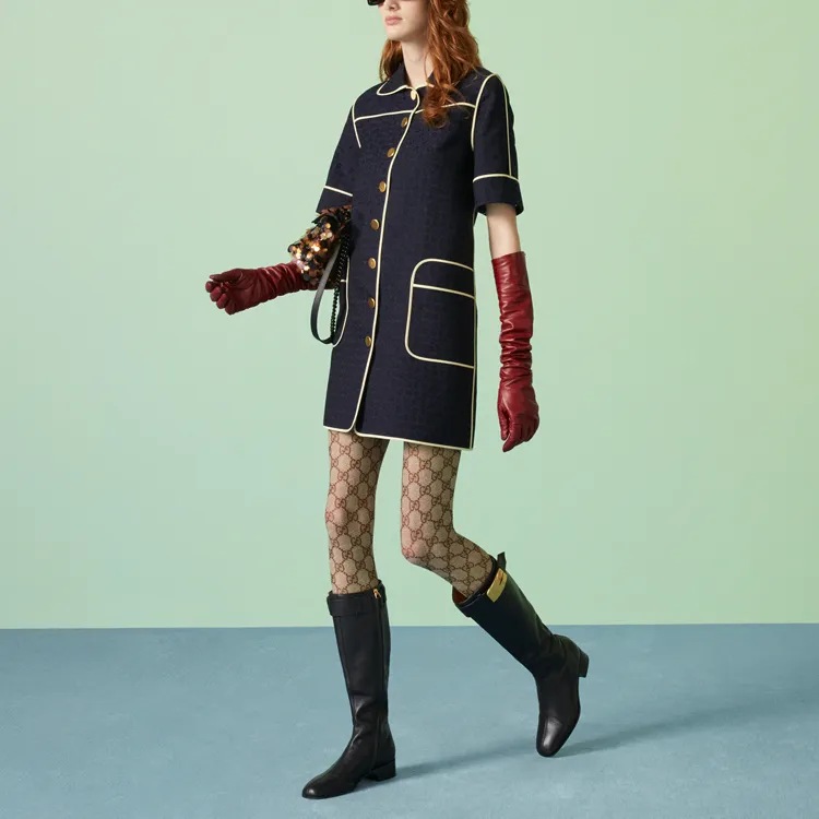 GUCCI Short Sleeved Dresses Women's Black-3