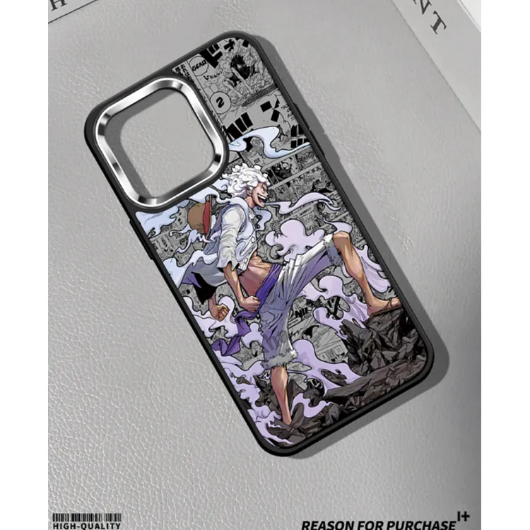 MSMF Glass Material Nika Luffy One Piece Anime Men's Niche Trendy Phone Cases For Iphone12/13/14/15/PLUS/pro/promax-1