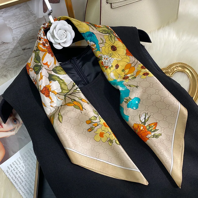 MITHAOL KUSC 100% Mulberry Silk Silk Scarves Women's Luxury Gold-4